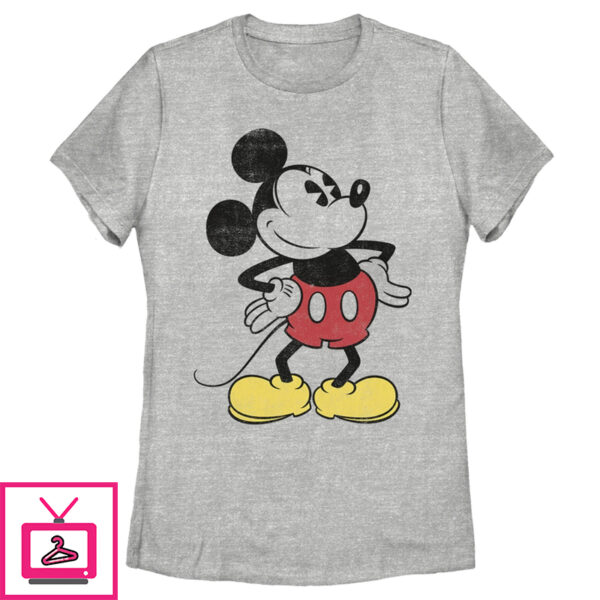 Women’S Mickey & Friends Classic Mickey Distressed T-Shirt