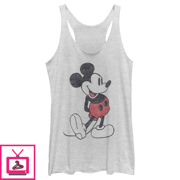 Women’S Mickey & Friends Distressed Mickey Mouse Pose Racerback Tank Top