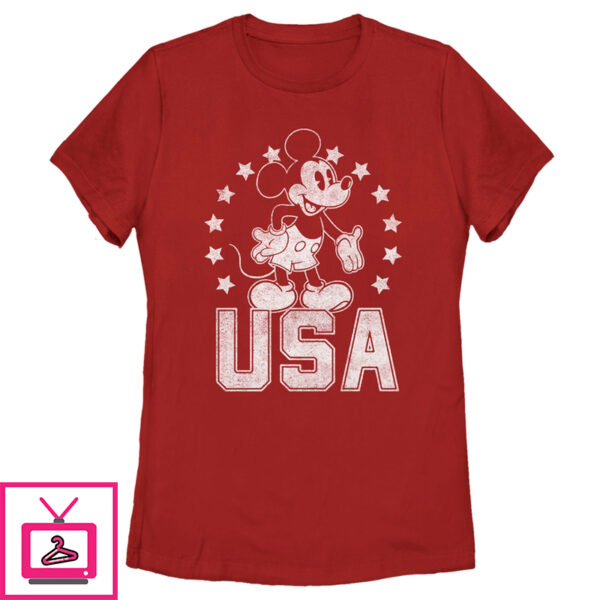 Women’S Mickey & Friends Fourth Of July Usa Mickey Mouse T-Shirt