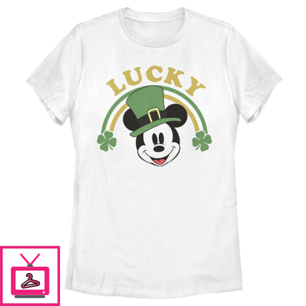 Women’S Mickey & Friends Lucky Rainbow T-Shirt