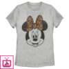 Women’S Mickey & Friends Minnie Mouse Cheetah Print Bow T-Shirt