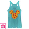Women’S Mickey & Friends Pizza Mickey Mouse Logo Racerback Tank Top