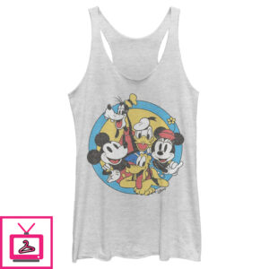 Women’S Mickey & Friends Retro Buddies Racerback Tank Top