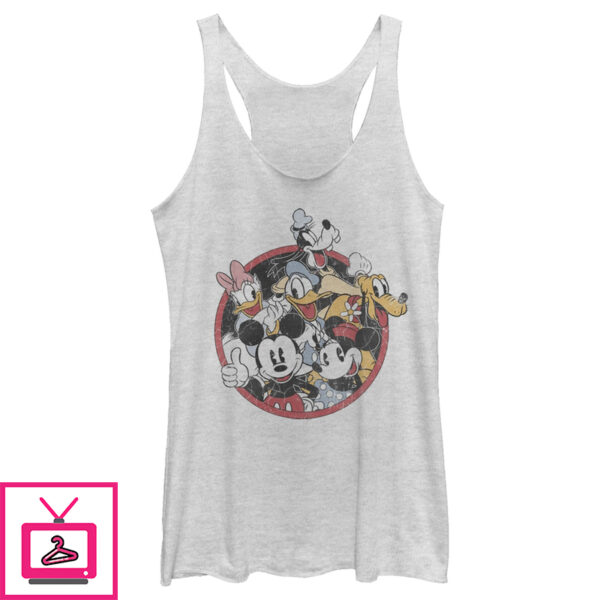 Women’S Mickey & Friends Retro Group Shot Racerback Tank Top