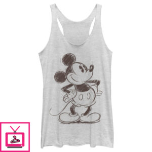 Women’S Mickey & Friends Retro Mickey Mouse Sketch Racerback Tank Top