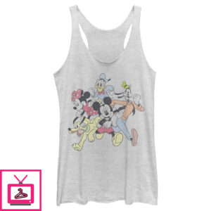 Women’S Mickey & Friends Running Group Shot Racerback Tank Top