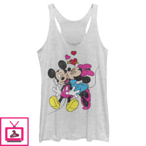 Women’S Mickey & Friends Valentine’S Day Minnie Mouse Smooch Racerback Tank Top