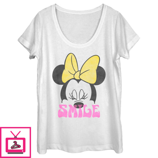 Women’S Minnie Mouse Smile Portrait Scoop Neck