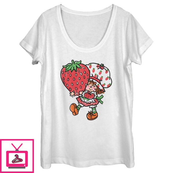 Women’S Strawberry Shortcake Cartoon Cute Berry Scoop Neck