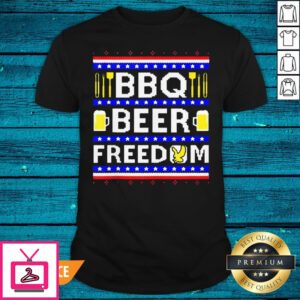 Attractive Bbq Beer Freedom Ugly Christmas T-Shirt