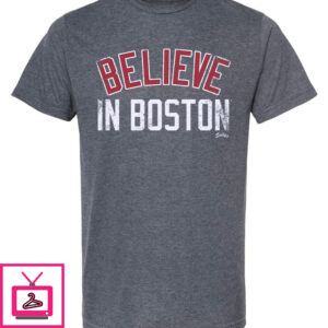 Believe In Boston – Heather Navy – T-Shirt