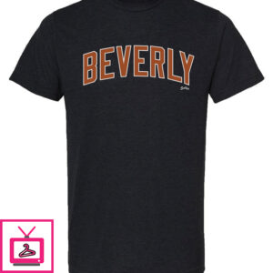 Beverly Vintage Orange Logo Heather Black T-Shirt