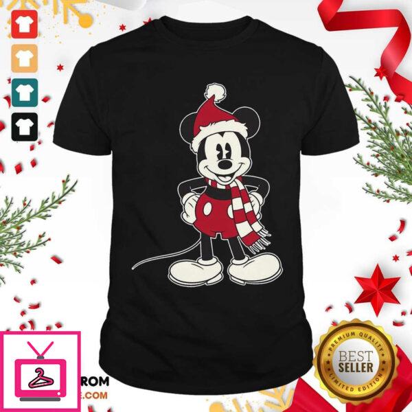 Cute Mickey Mouse Santa Hat Merry Christmas T-Shirt