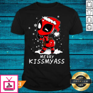 Flawless Merry Christmas Awesome Deadpool Merry Kiss My Ass Sweat T-Shirt