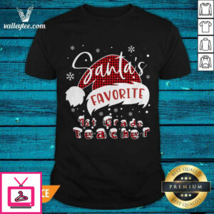 Happy Santa’S Favorite 1St Grade Teacher Christmas T-Shirt