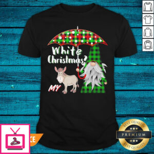 Hot Plaid Gnome And Donkey White Christmas T-Shirt