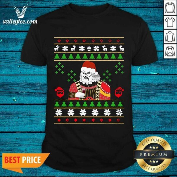 Hot Santa Claus Leonardo Big Fat Jumper Quarantined Christmas 2020 Pandemic Meme Ugly Christmas T-Shirt