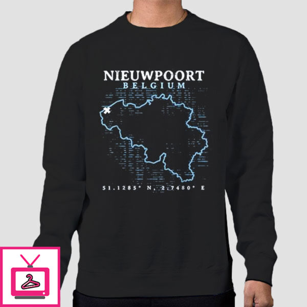 Map Nieuwpoort Belgium T-Shirt Cheap