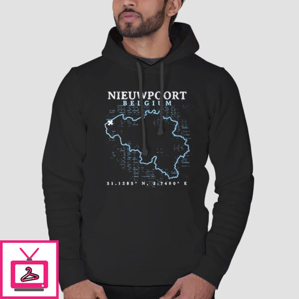 Map Nieuwpoort Belgium T-Shirt Cheap