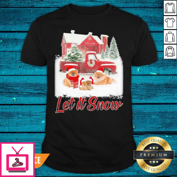 Premium Pomeranian Let It Snow Christmas T-Shirt