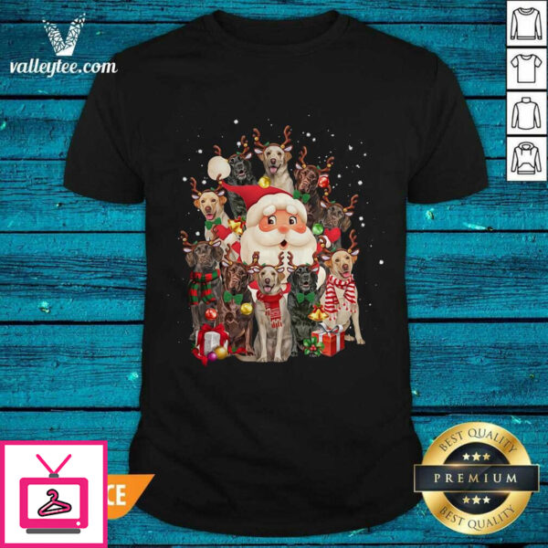 Pretty Merry Christmas Santa Claus Labrador Retriever Dogs T-Shirt