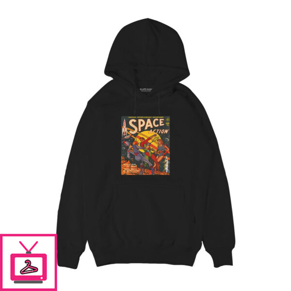 Space Action Vintage Comic Hoodie