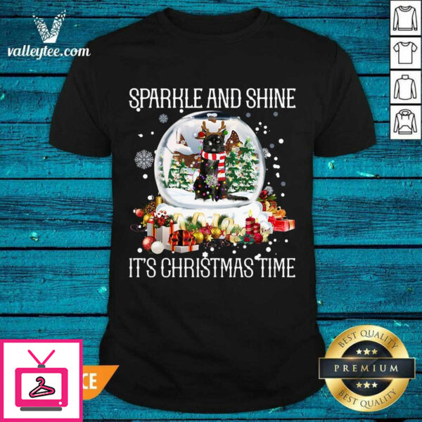 Sweet Cat Sparkle And Shine It’S Christmas Time T-Shirt