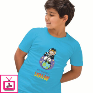 Astronaut Design With Custom Name On T-Shirt