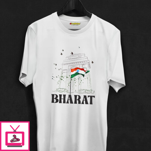 Bharat India Gate with Flag T-shirt
