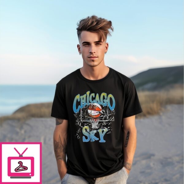 Chicago Sky Basketball Shattered Glass Wnba T-Shirt