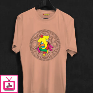 Circular Lines With Colorful Ganpati T-Shirt