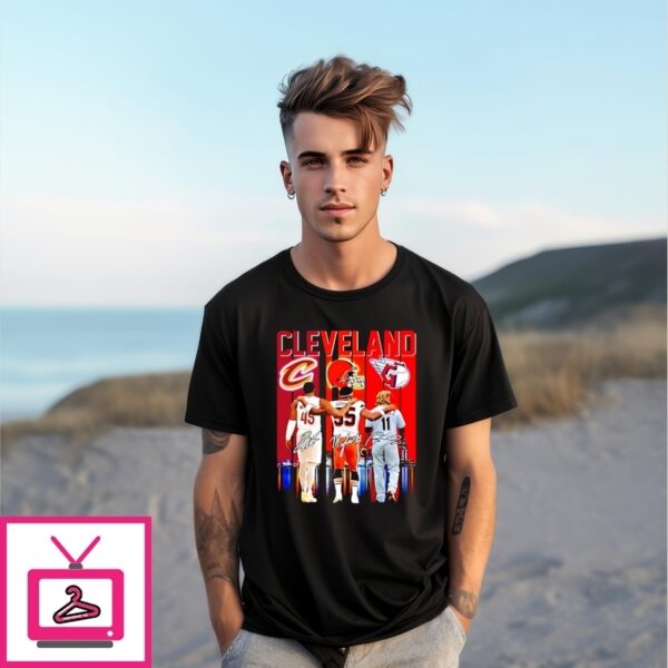Cleveland Sports Player Behind Signature City Skyline T-Shirt