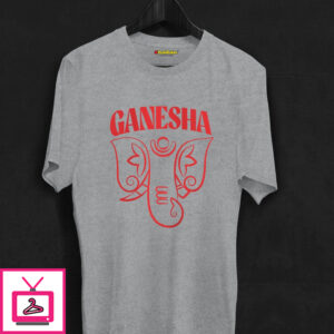 Ganesha Text With Ganpati Face T-Shirt Ganesha Text With Ganpati Face T-Shirt