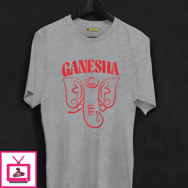 Ganesha Text With Ganpati Face T-shirt