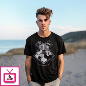 Harry Potter Hogwarts Crest Monotone Dark Wash T-Shirt