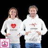 Heart Beat Couple Hoodies