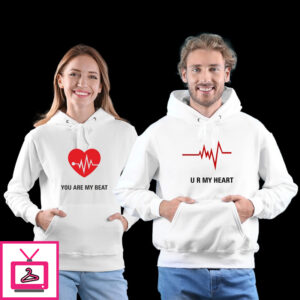 Heart Beat Couple Hoodies