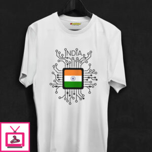 India Flag In Chip Cotton T-Shirt India Flag In Chip Cotton T-Shirt
