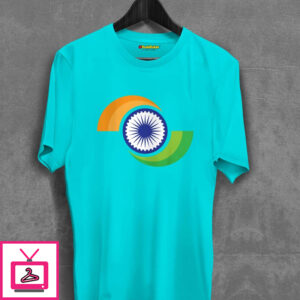India Flag In Circuler Cotton T-Shirt India Flag In Circuler Cotton T-Shirt