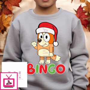 Kids Grey Bluey Christmas JumperSweatshirt