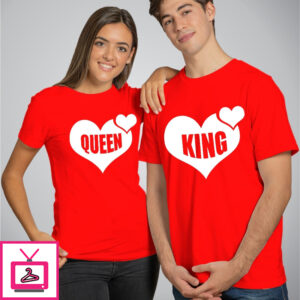 King Queen Heart – Cotton Couple T-Shirts