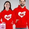 King Queen Heart Matching Hoodie