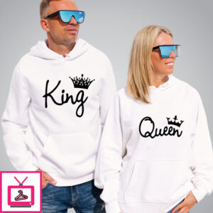 King Queen White Hoodie