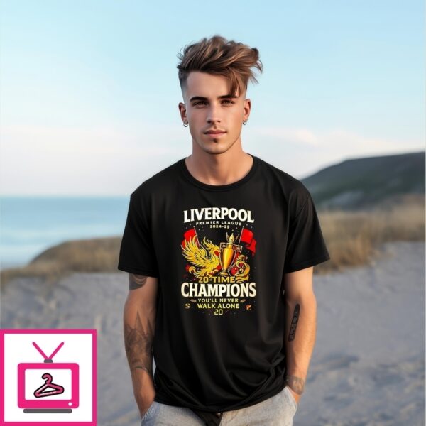 Liverpool Premier League 2024-25 20 Time Champions T-Shirt