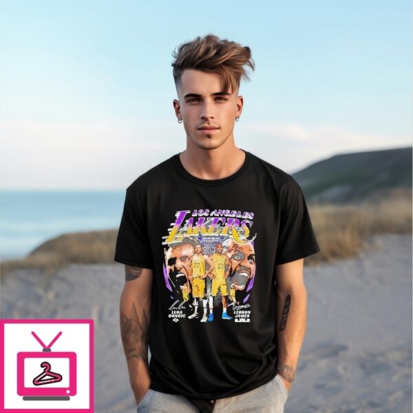 Luka Doncic And Lebron James Los Angeles Lakers Nba Basketball Graphic T-Shirt