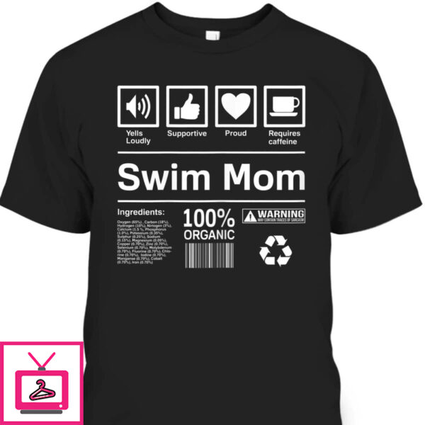 Mother’s Day T-Shirt Swim Mom Gift For Mother-In-Law