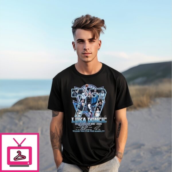 Number 77 Luka Doncic X Dallas Mavericks Nba 2018 2025 Thank You For The Magic 77 Signature T-Shirt
