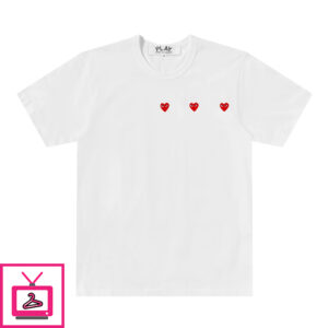 PLAY Horizontal Three Heart T-Shirt Logo