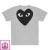 PLAY T-Shirt Black Small Logo and Heart on Back