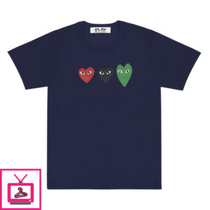 PLAY T-Shirt With RedGreenBlack Hearts